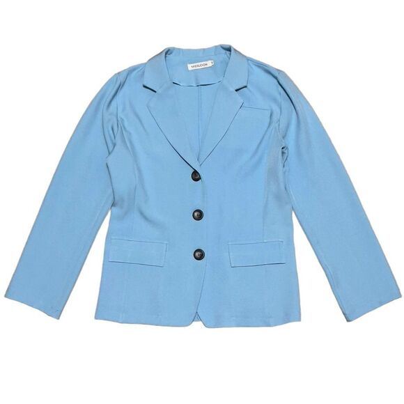 MISSLOOK Blue 3-Button Light Blazer MEDIUM - Picture 2 of 11